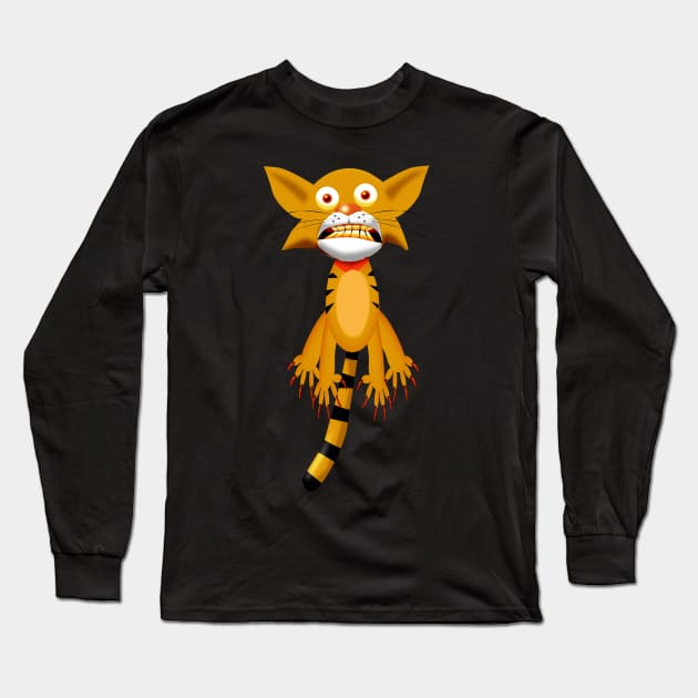 Scardy Cat Long Sleeve T-Shirt by Wickedcartoons